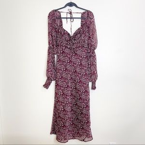 Free people boho printed milk maid bustier midi dress